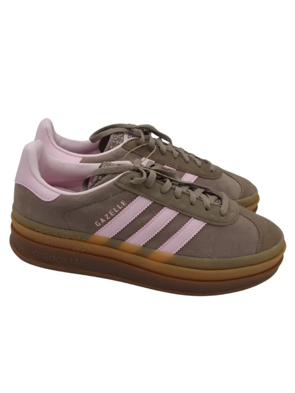 adidas Gazelle Bold Platform Sneakers Trace Brown Clear Pink Women's 8.5 - NWOB